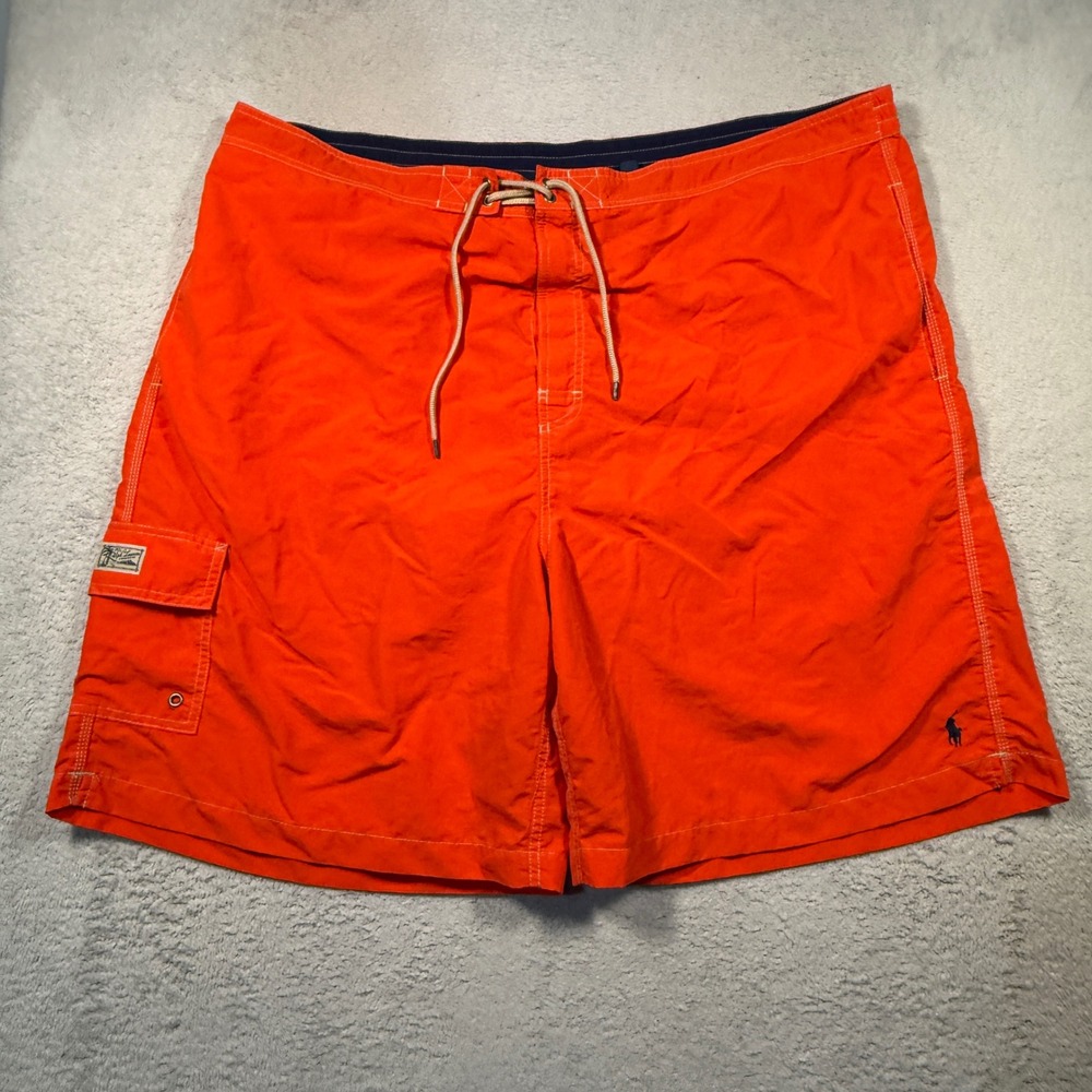 Polo Ralph Lauren Board Shorts Mens 4XB Orange Swim Trunks Cargo Big & Tall
